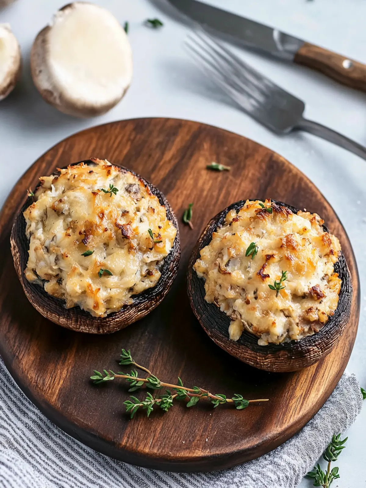Crab Stuffed Portobello Mushrooms