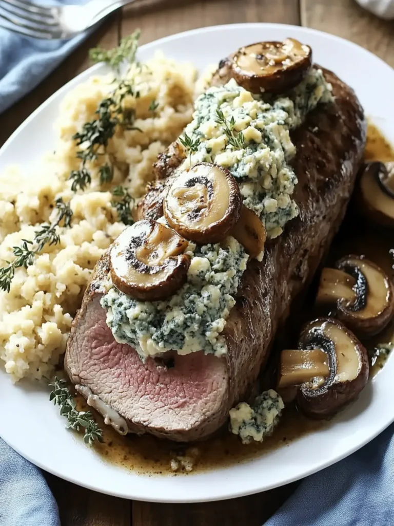 Savor Blue Cheese-Mushroom Stuffed Tenderloin