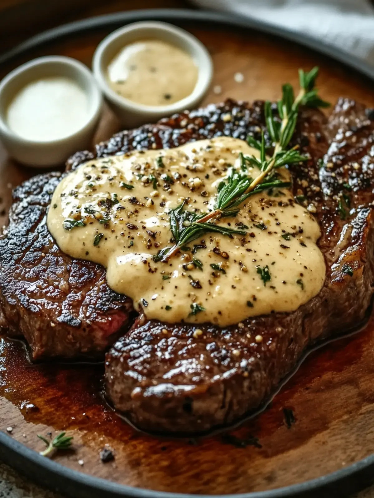 Juicy Steak with Creamy Garlic Sauce for Ultimate Dinner Bliss 2 Juicy Steak with Creamy Garlic Sauce