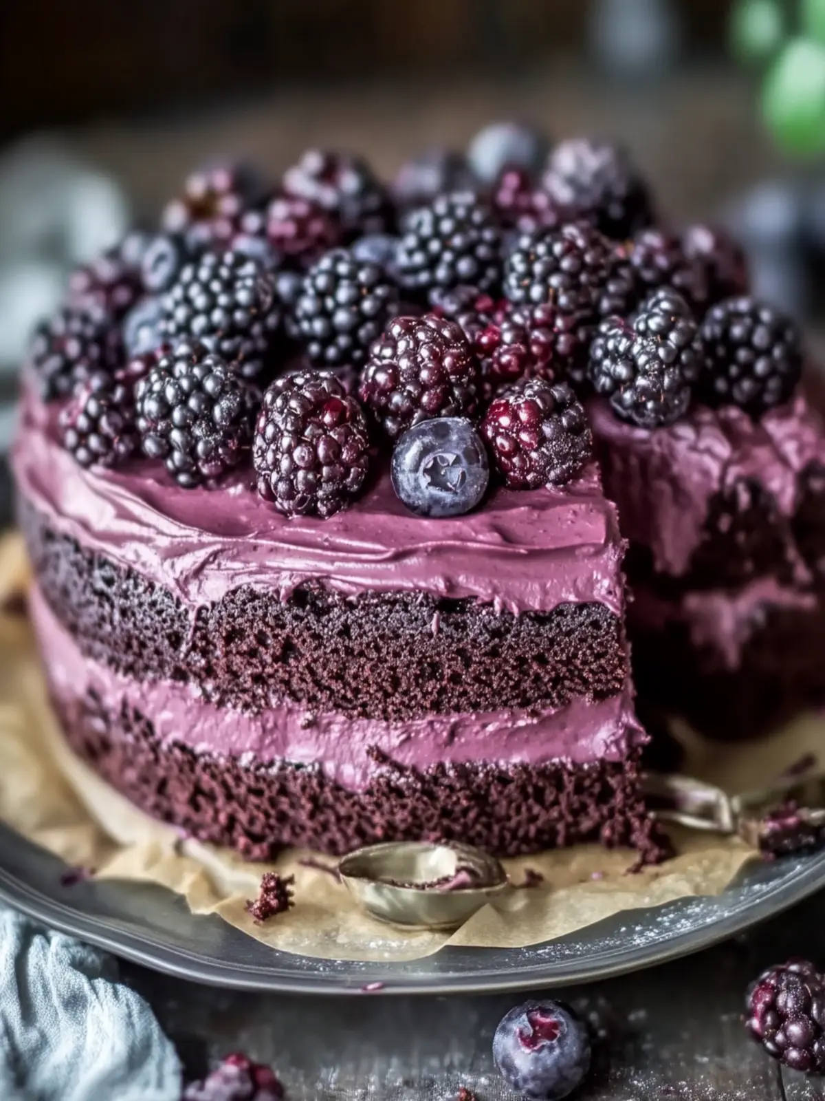 Dark Romance Chocolate Blackberry Cake