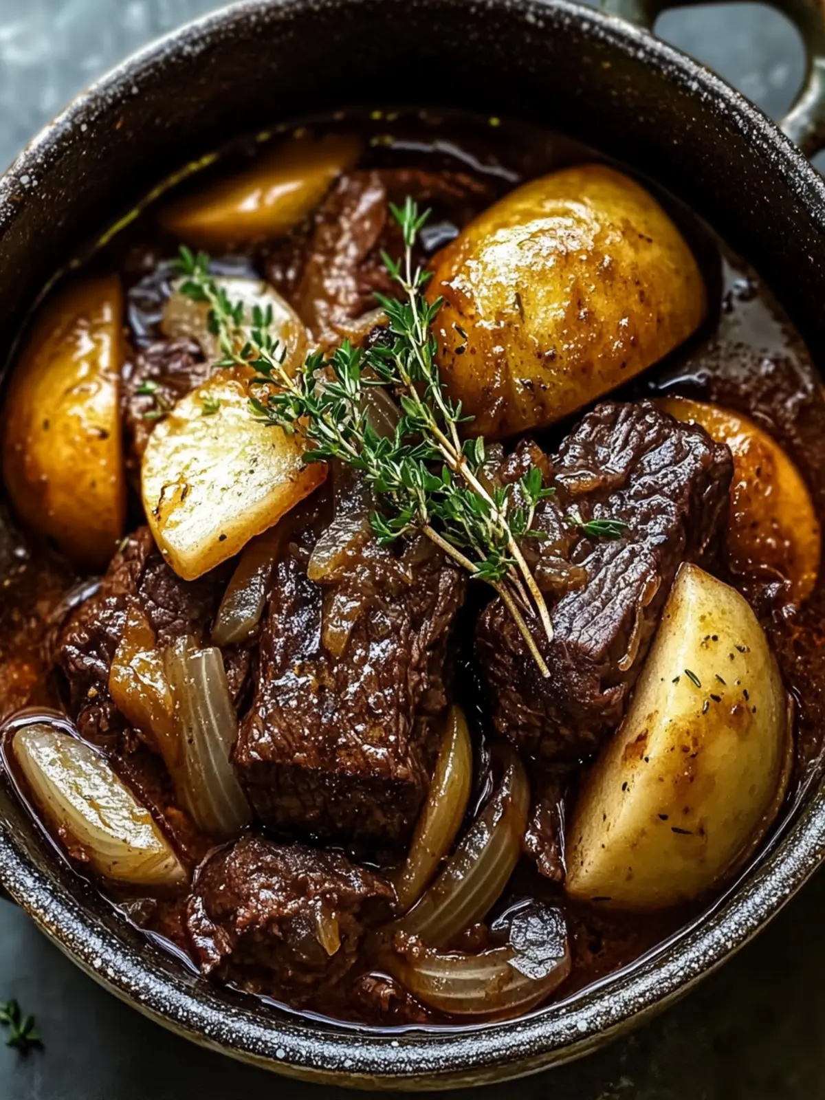 Cider-Braised Beef With Apples & Onions