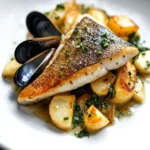 Pan-fried John Dory with Norfolk mussels, celeriac, apples and chives