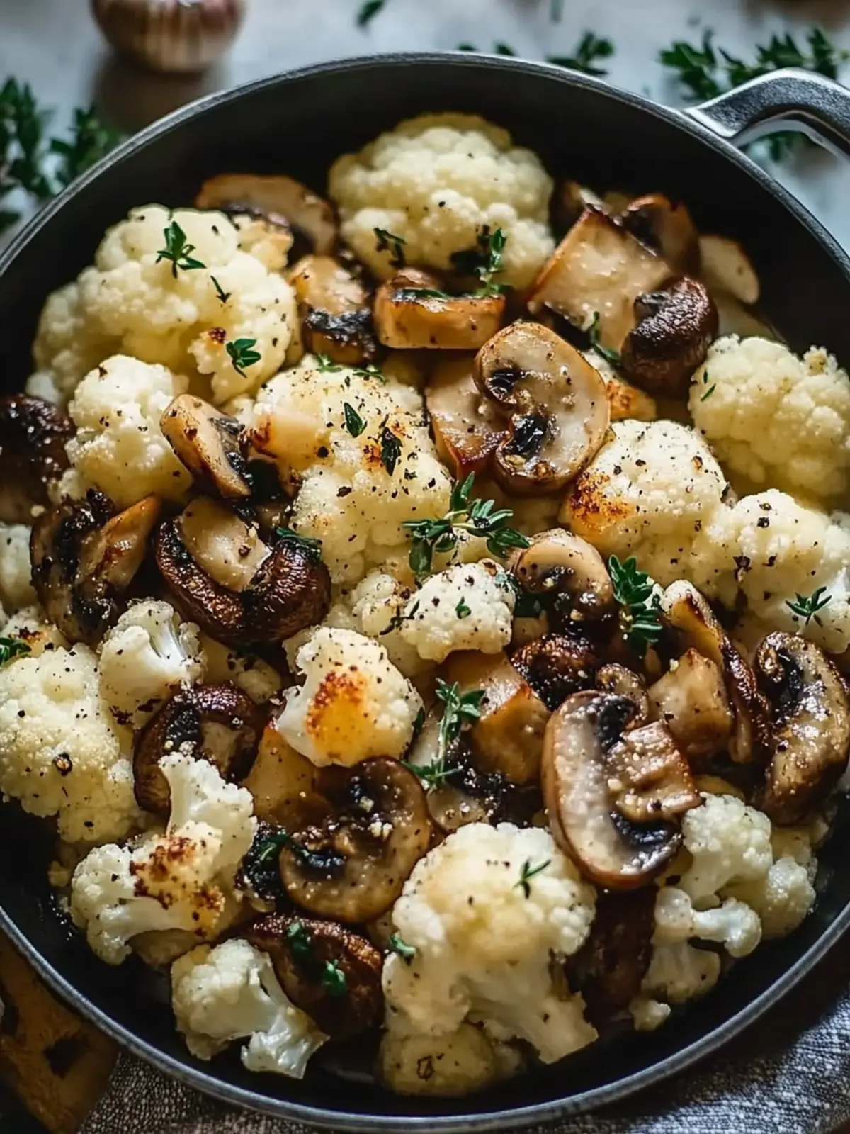 Savory Garlic Cauliflower Mushroom Skillet for Quick Dinners 2 Garlic Cauliflower Mushroom Skillet