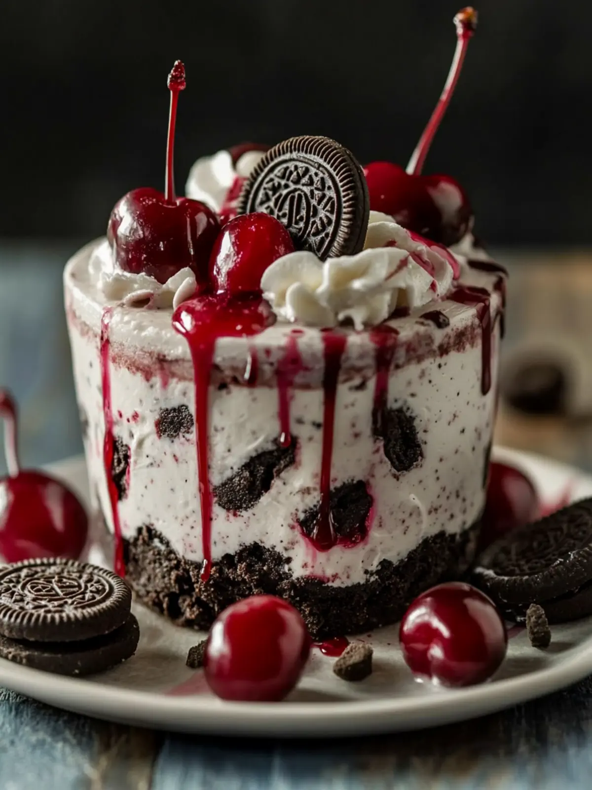 Oreo Cherry Chocolate Chip No Bake Cheesecake That Delights 2 Oreo Cherry Chocolate Chip