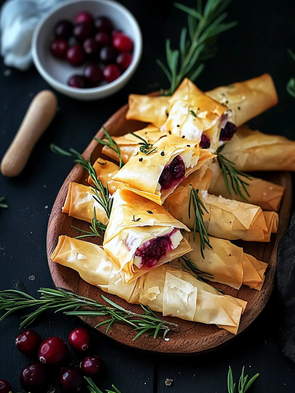 Cranberry and Brie Filo Crackers for Effortless Holiday Bliss 3 Cranberry and Brie Filo Crackers