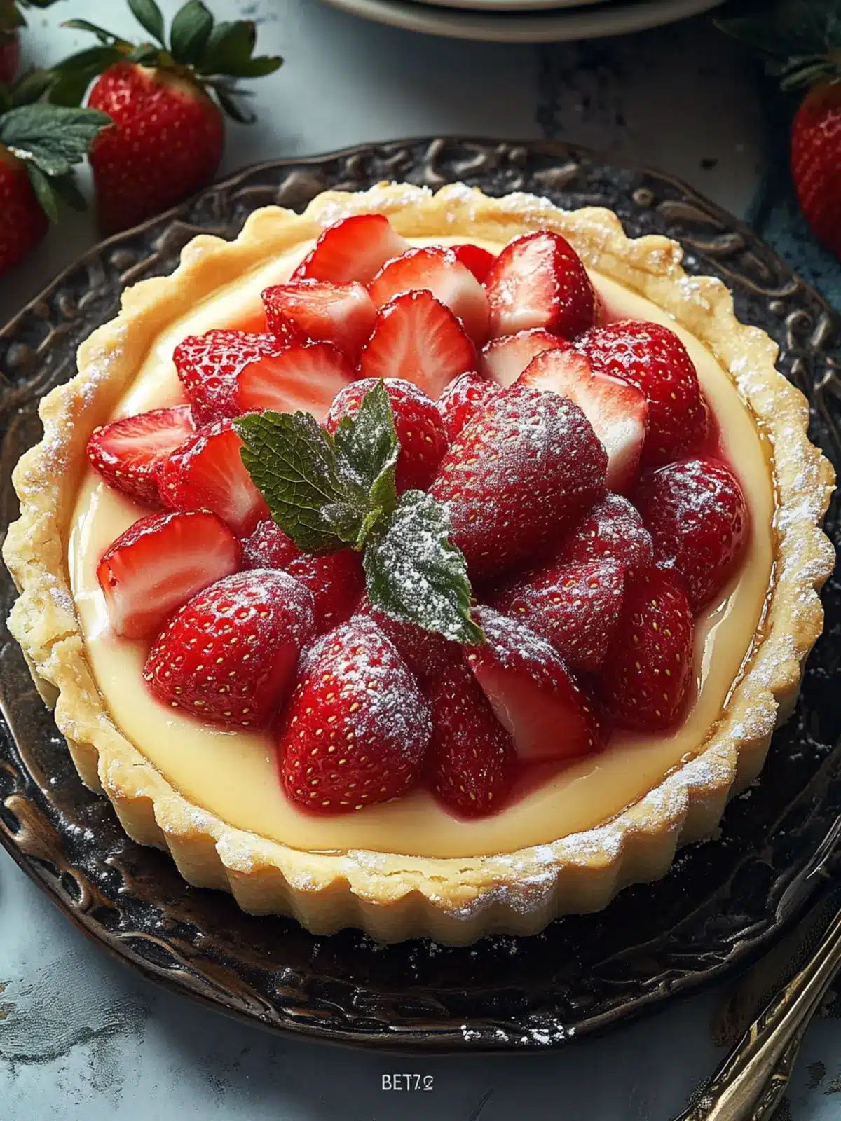 Vanilla Custard & Strawberry Tart