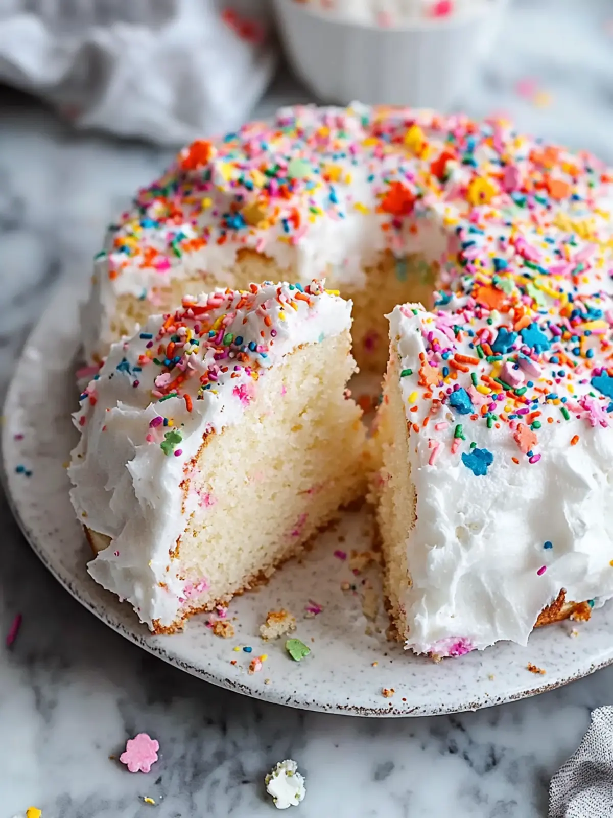 Light Funfetti Angel Food Cake for a Guilt-Free Celebration 5 Light Funfetti Angel Food Cake