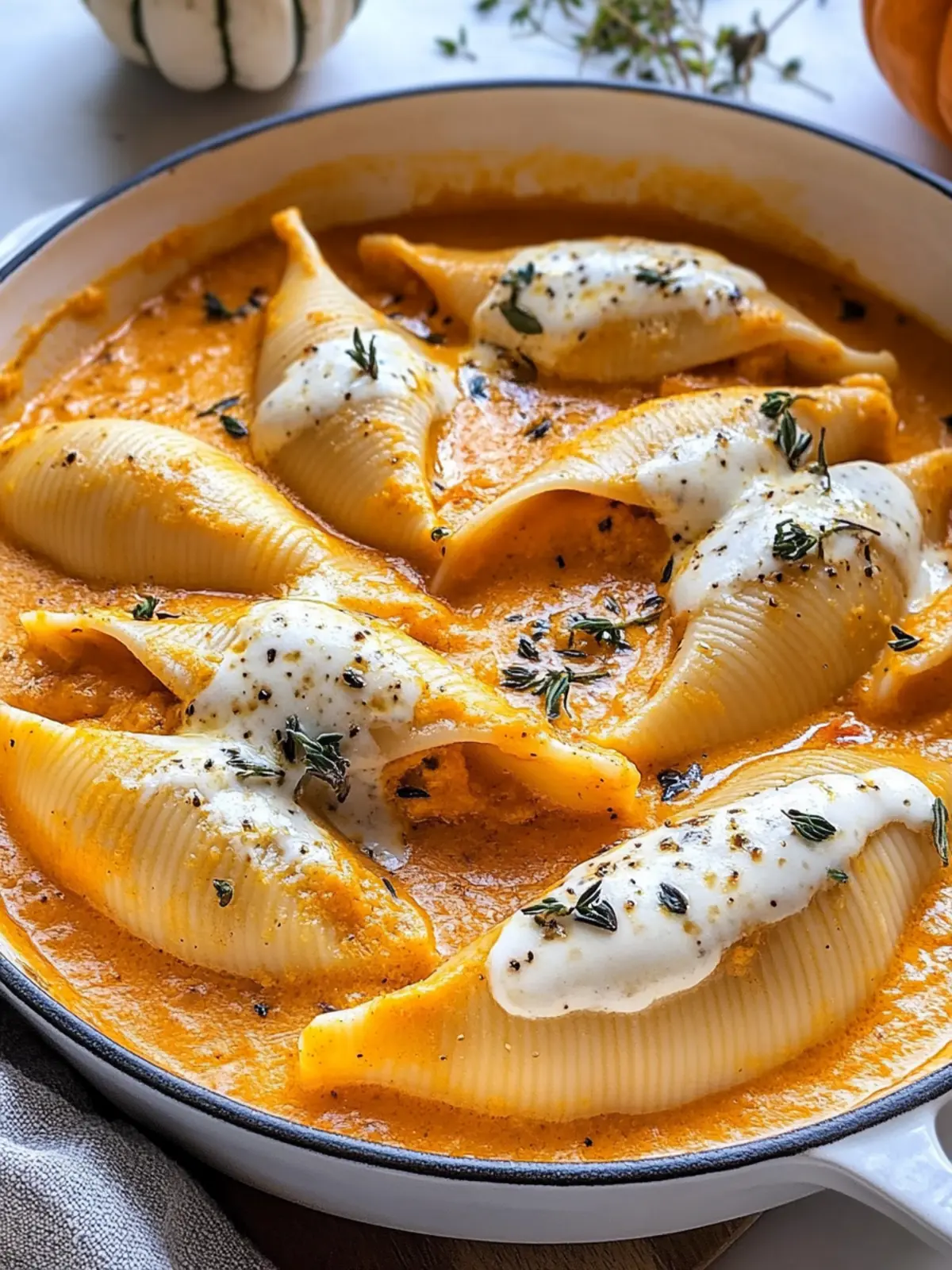 Cozy Stuffed Shells with Pumpkin Cream Sauce Recipe 4 Stuffed Shells Pumpkin Cream Sauce