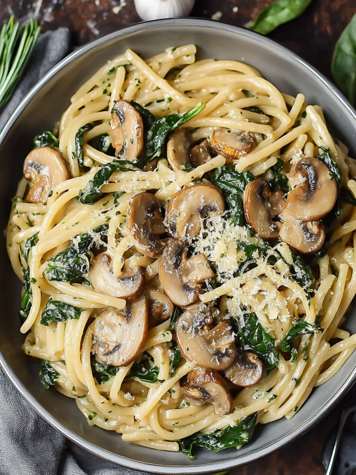 Spinach Mushroom Pasta