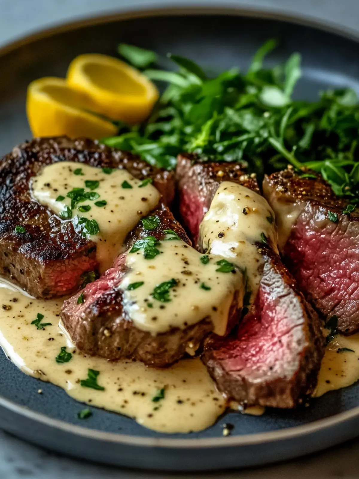 Juicy Steak with Creamy Garlic Sauce for Ultimate Dinner Bliss 5 Juicy Steak with Creamy Garlic Sauce