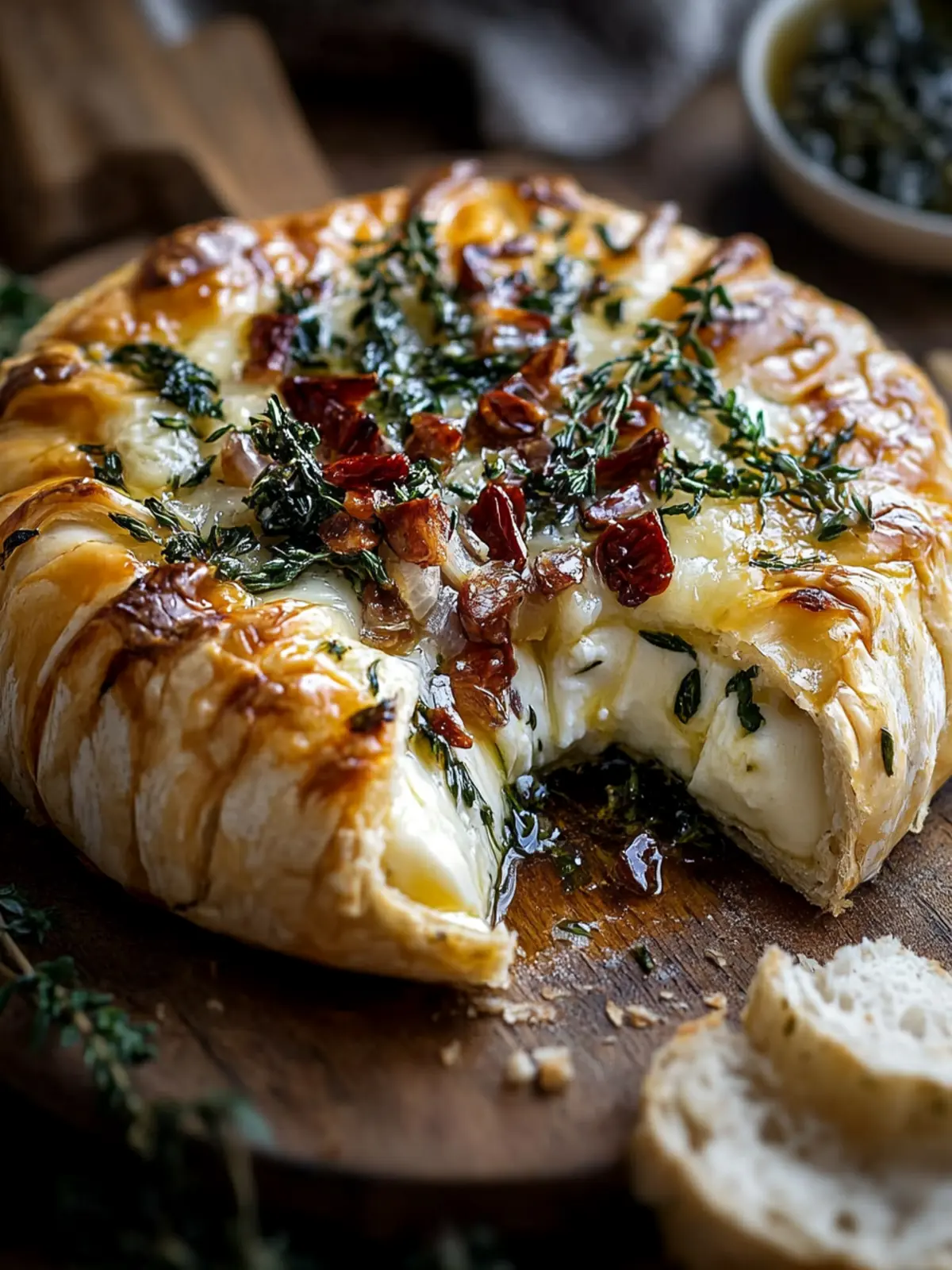 Savory Baked Brie Garlic Herbs