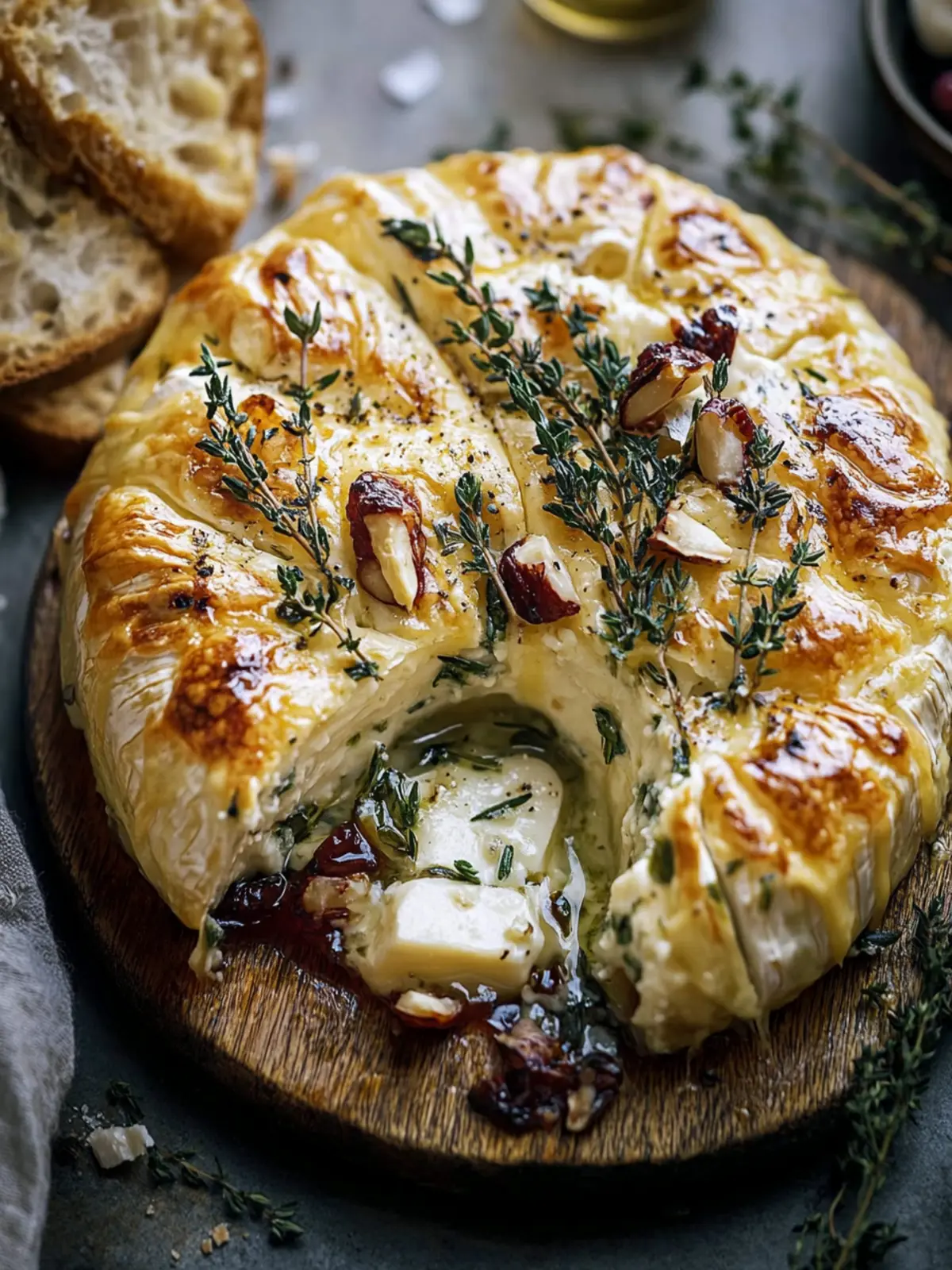 Savory Baked Brie Garlic Herbs