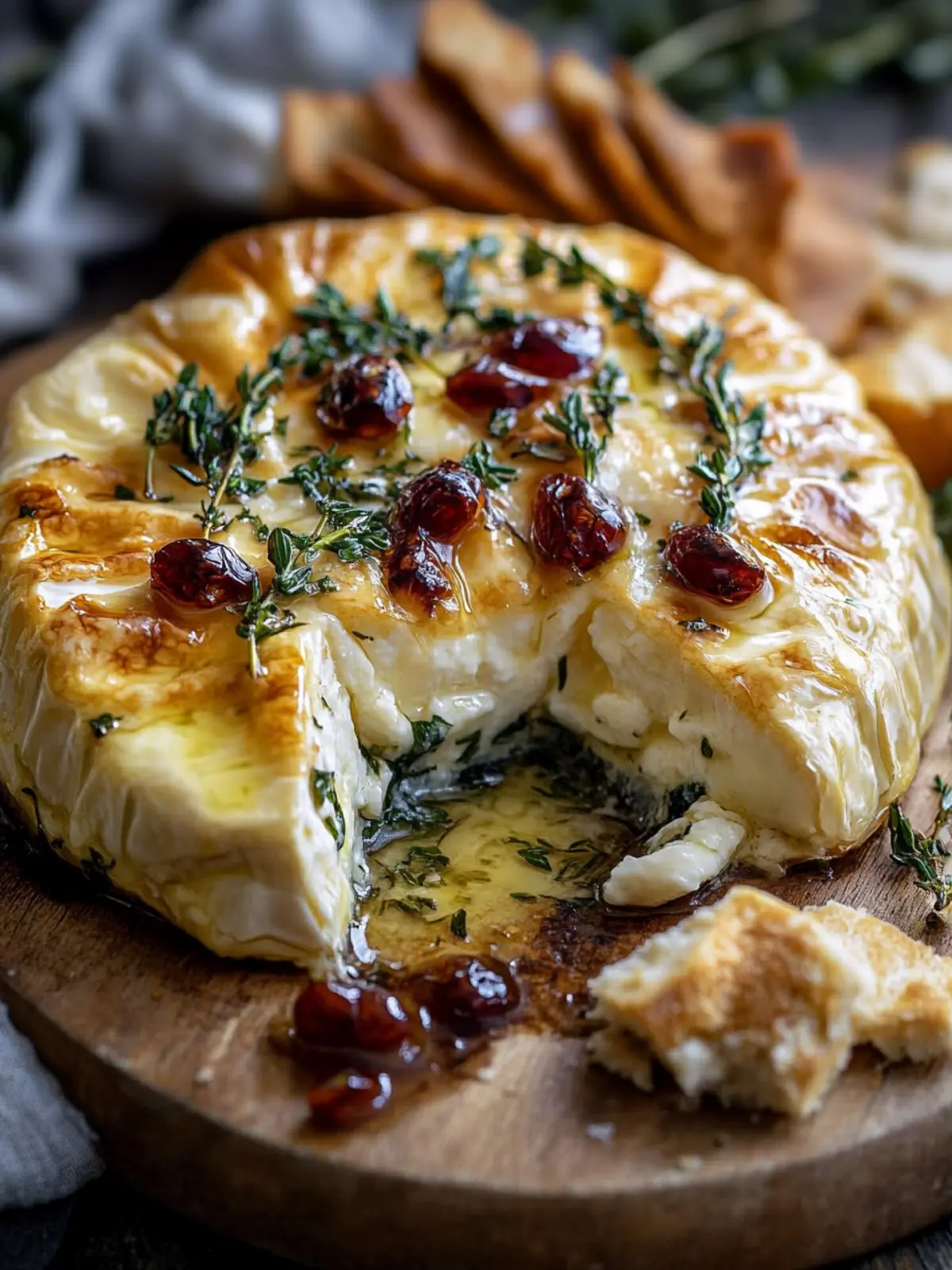 Savory Baked Brie Garlic Herbs