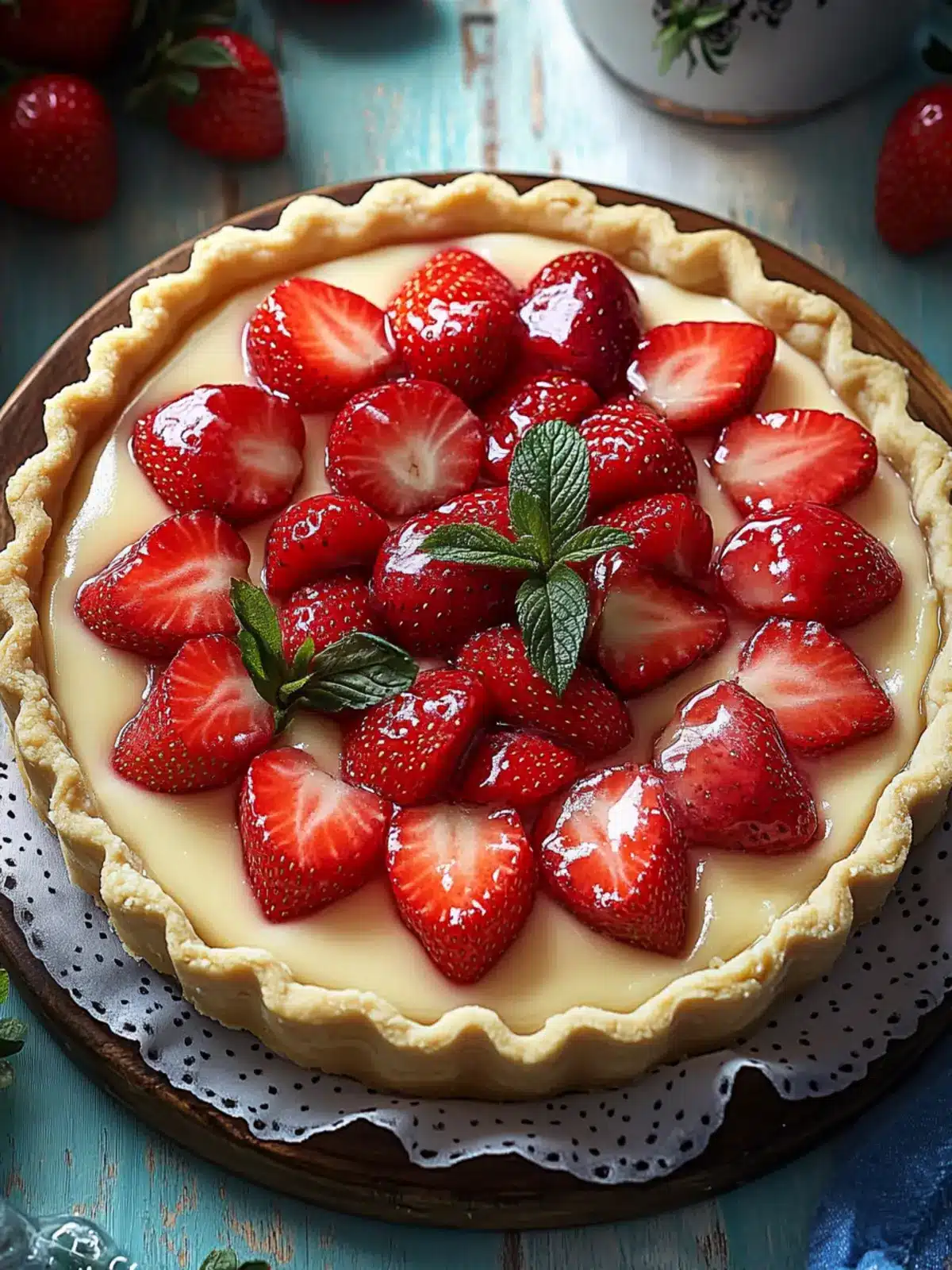 Vanilla Custard & Strawberry Tart