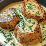 Boneless Pork Chops in Creamy Garlic Spinach Sauce Made Easy 10 Boneless Pork Chops in Creamy Garlic Spinach Sauce