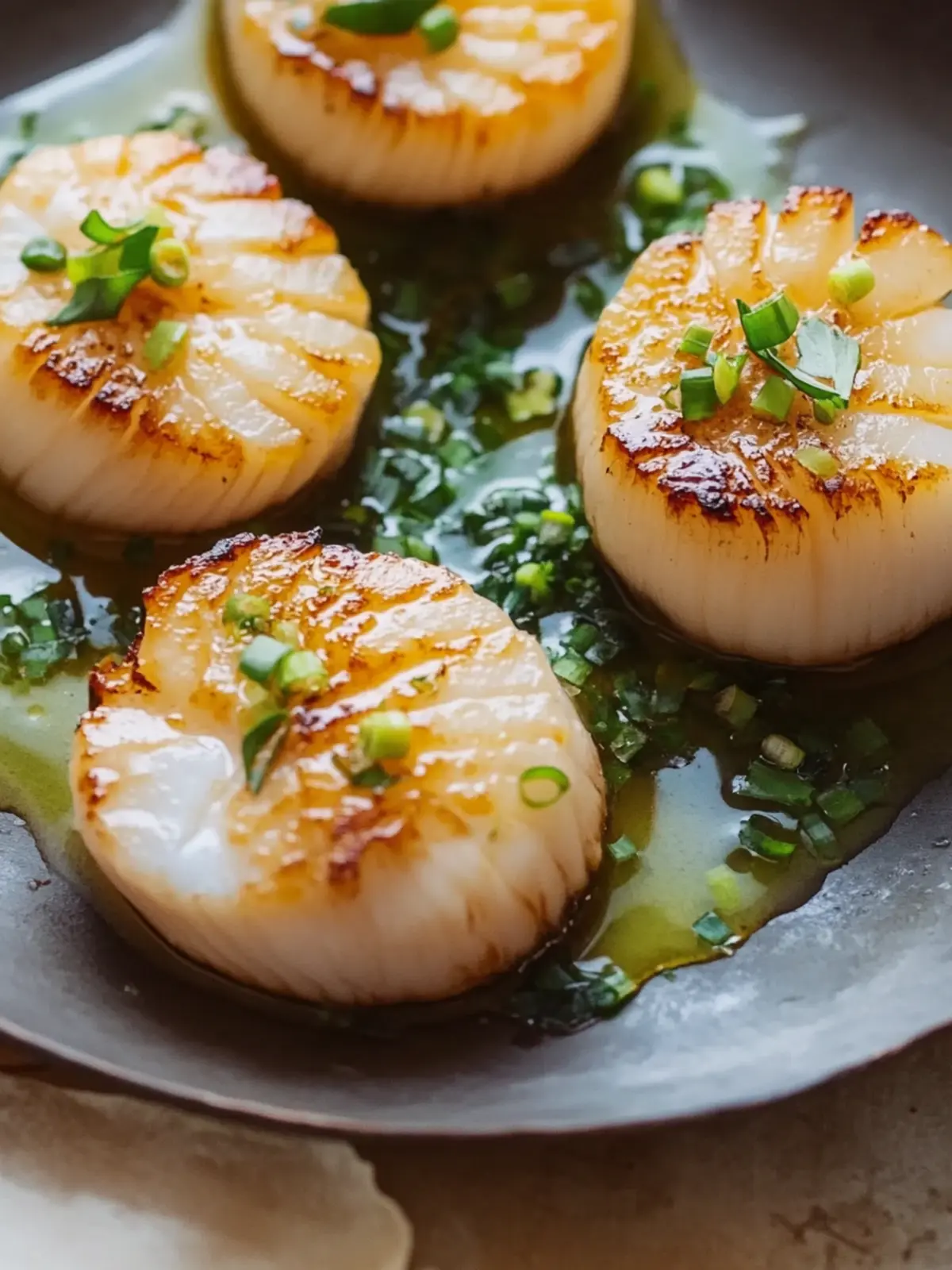 Seared Scallops & Yuzu Garlic Butter: Elevate Your Dinner Game 4 Seared Scallops & Yuzu Garlic Butter