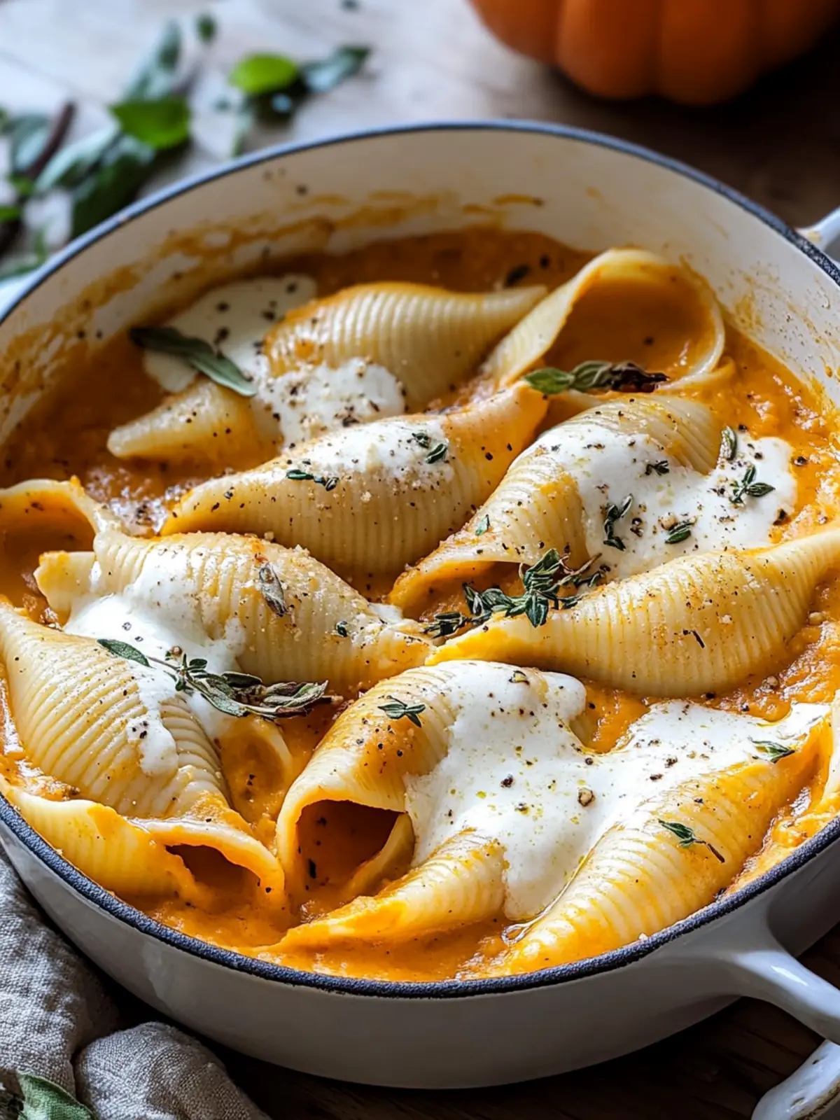 Cozy Stuffed Shells with Pumpkin Cream Sauce Recipe 3 Stuffed Shells Pumpkin Cream Sauce