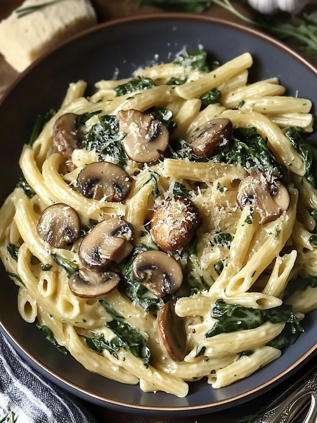 Spinach Mushroom Pasta