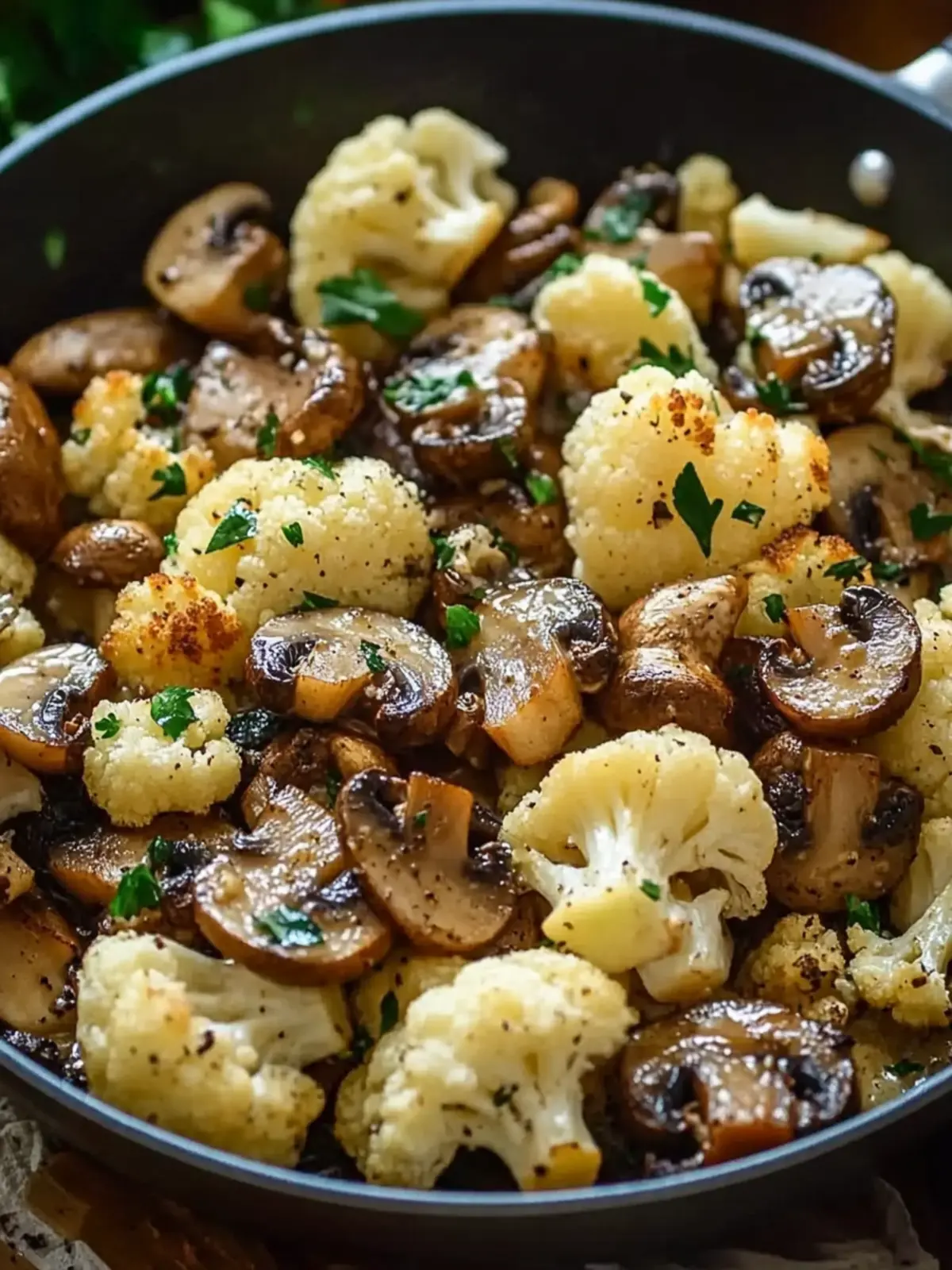 Savory Garlic Cauliflower Mushroom Skillet for Quick Dinners 5 Garlic Cauliflower Mushroom Skillet