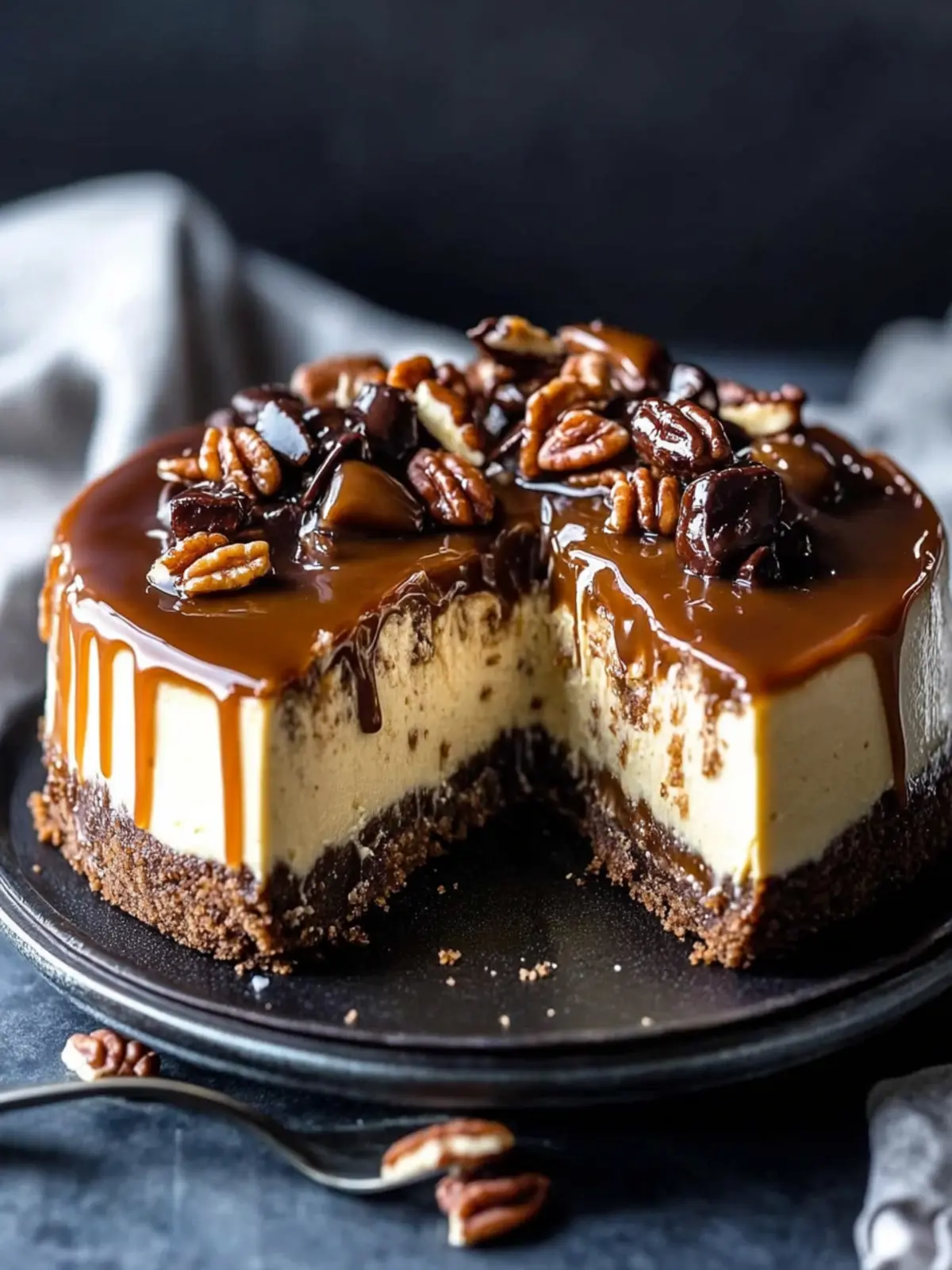 Creamy Caramel Turtle Cheesecake That Steals the Show 4 Caramel Turtle Cheesecake