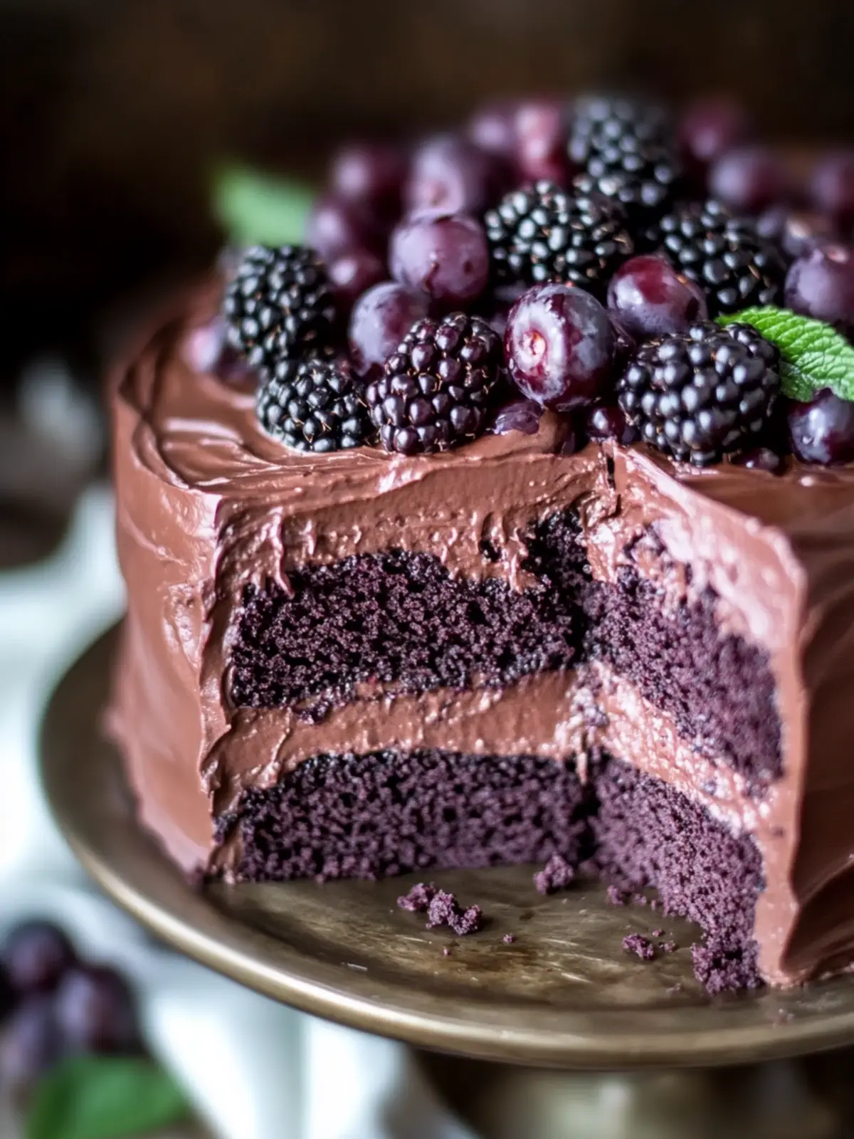 Dark Romance Chocolate Blackberry Cake