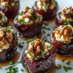 Feta-Parmesan Stuffed Dates with Honey-Walnut Crunch