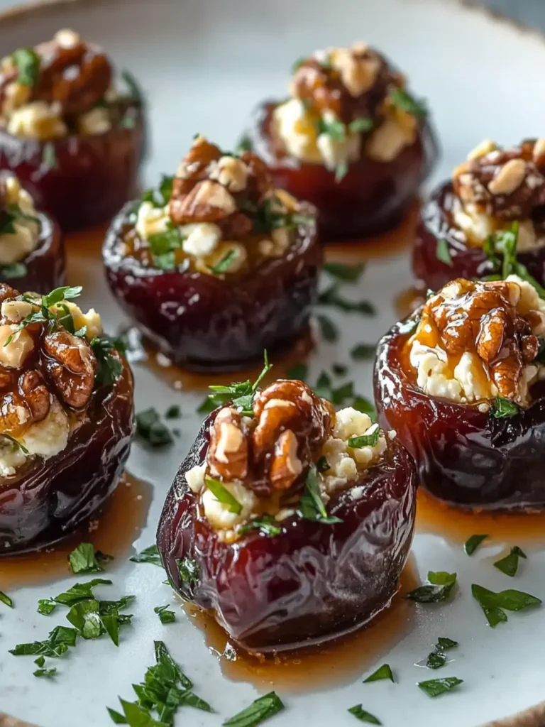 Feta-Parmesan Stuffed Dates with Honey-Walnut Crunch