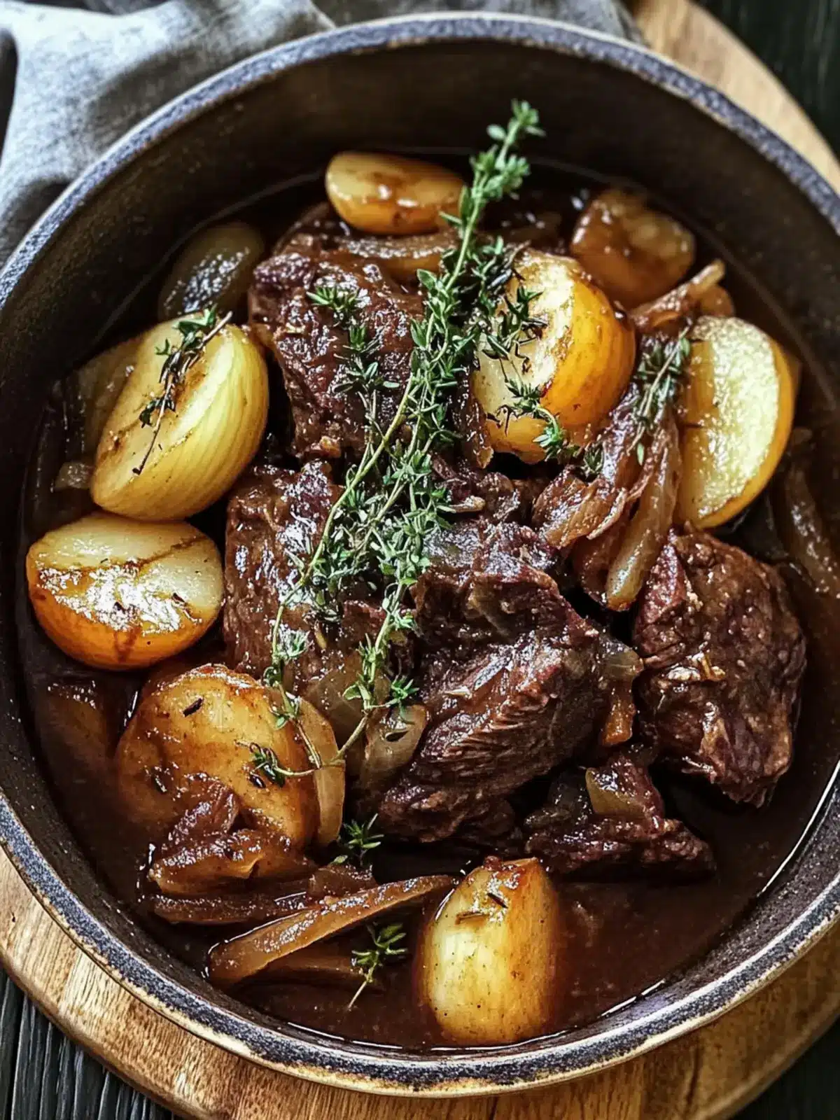 Cider-Braised Beef With Apples & Onions