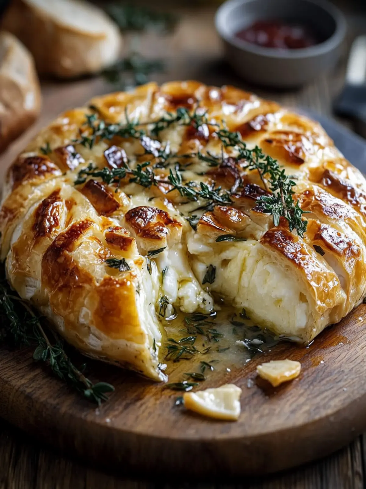 Savory Baked Brie Garlic Herbs