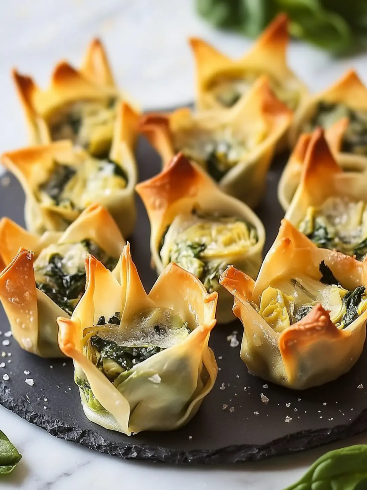 Delicious Spinach Artichoke Wonton Cups for Easy Entertaining 5 Spinach Artichoke Wonton Cups