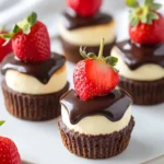 Light and Fluffy Chocolate Covered Strawberry Mini Cheesecakes 6 Chocolate Covered Strawberry Mini Cheesecakes