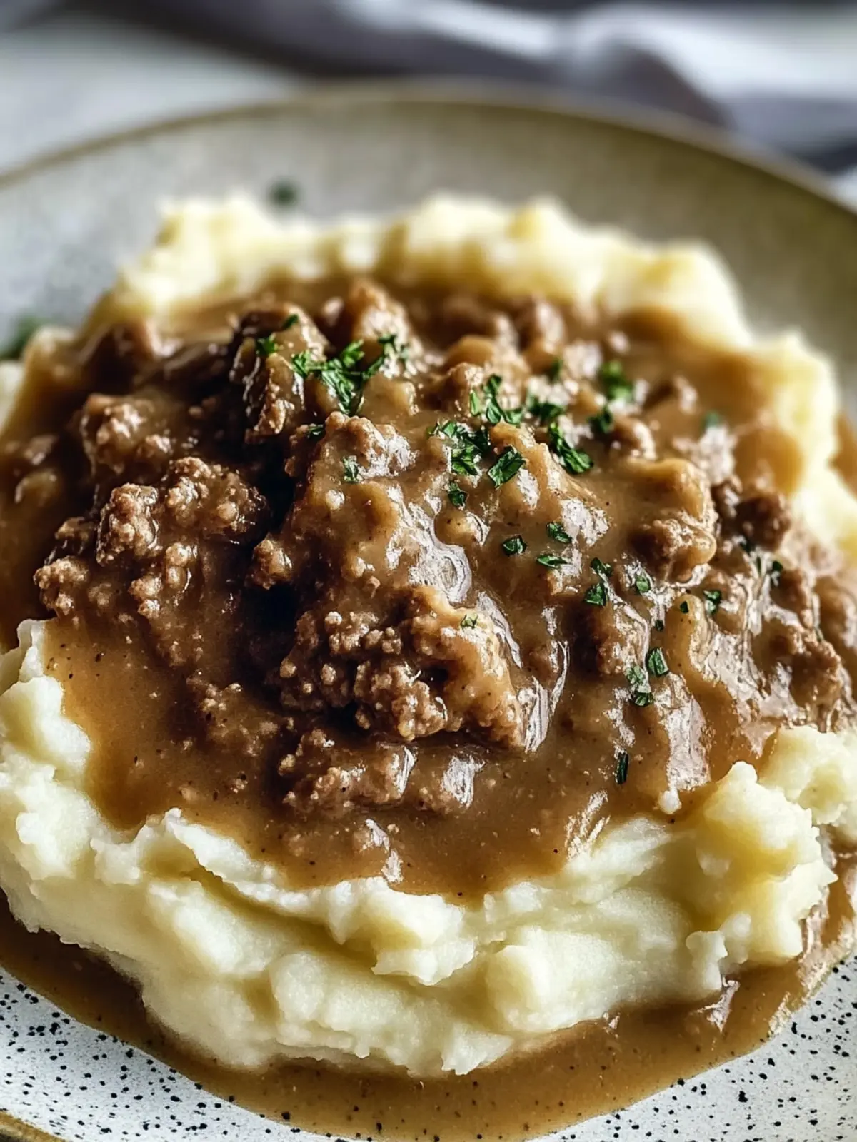 Ground Beef and Gravy Over Mashed Potatoes: Comfort Made Easy 4 Ground Beef and Gravy Over Mashed Potatoes