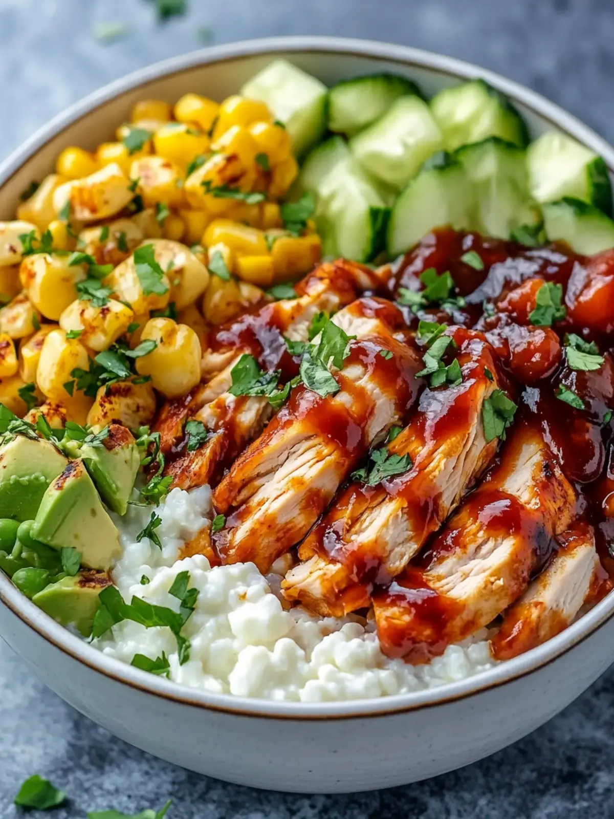 High Protein BBQ Chicken Cottage Cheese Bowl in 15 Minutes 4 High Protein BBQ Chicken Cottage Cheese Bowl