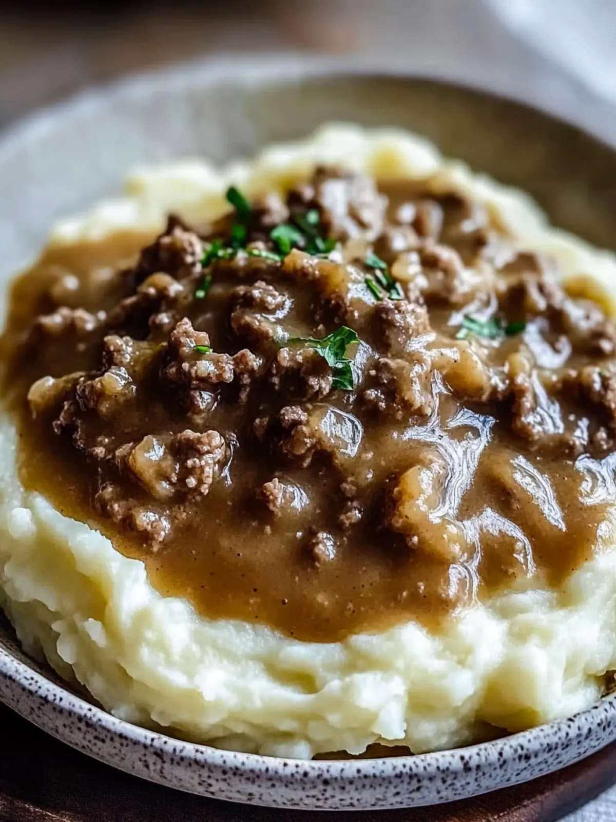 Ground Beef and Gravy Over Mashed Potatoes: Comfort Made Easy 2 Ground Beef and Gravy Over Mashed Potatoes