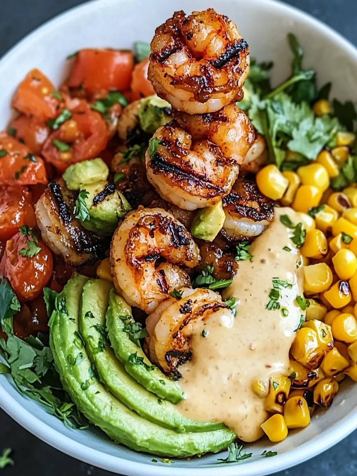 Grilled Shrimp Bowl with Avocado, Corn Salsa & Creamy Garlic Joy 3 Grilled Shrimp Bowl with Avocado, Corn Salsa & Creamy Garlic Sauce: An Incredible 7-Ingredient Recipe