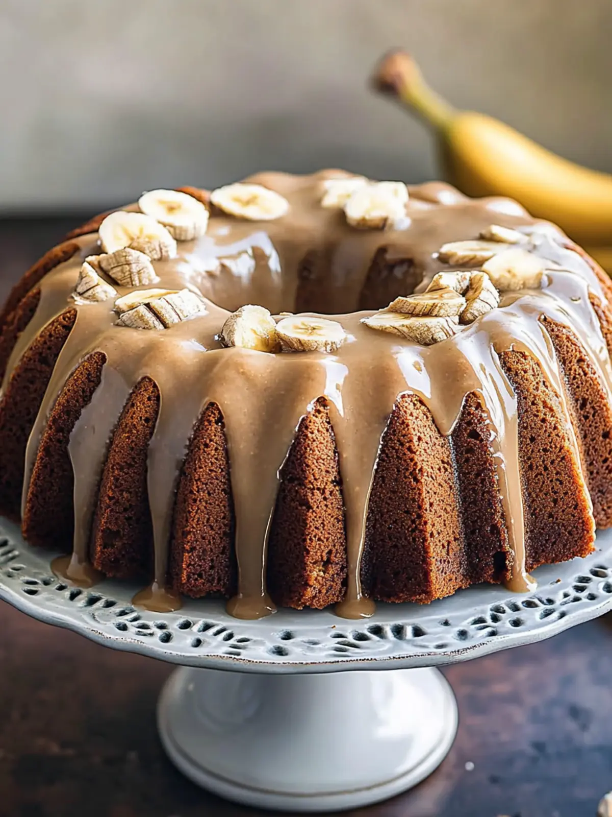 Irresistible Banana Bread Bundt Cake with Brown Sugar Glaze