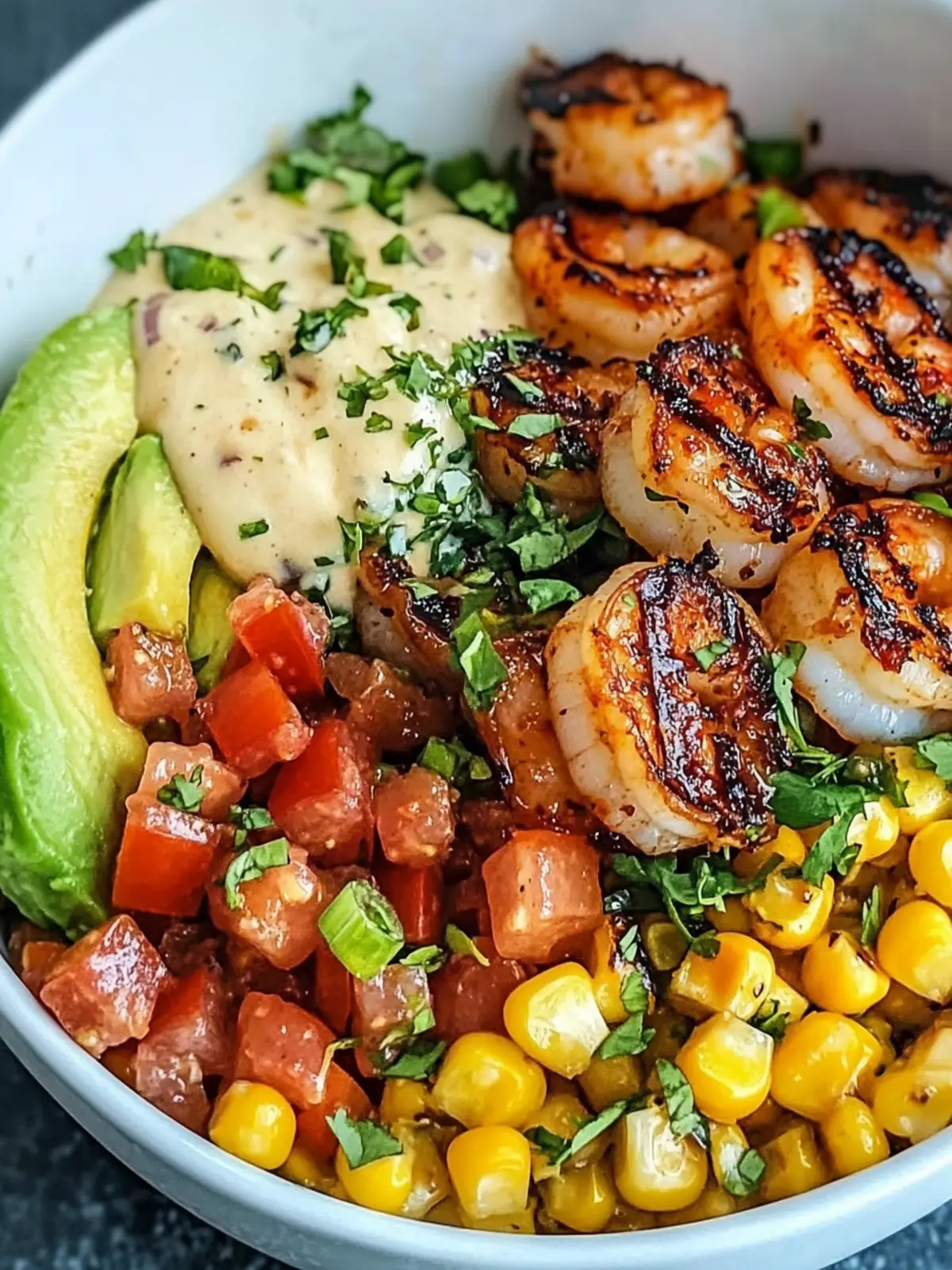 Grilled Shrimp Bowl with Avocado, Corn Salsa & Creamy Garlic Joy 2 Grilled Shrimp Bowl with Avocado, Corn Salsa & Creamy Garlic Sauce: An Incredible 7-Ingredient Recipe