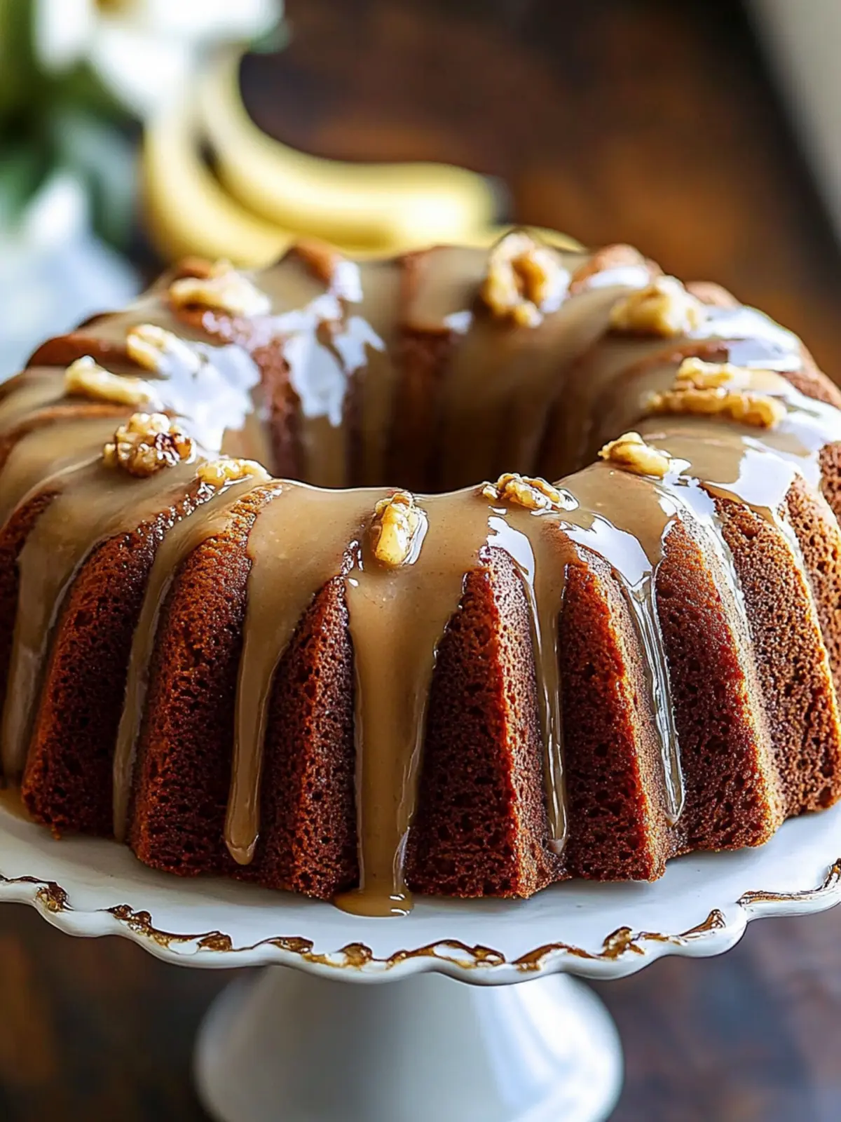 Irresistible Banana Bread Bundt Cake with Brown Sugar Glaze