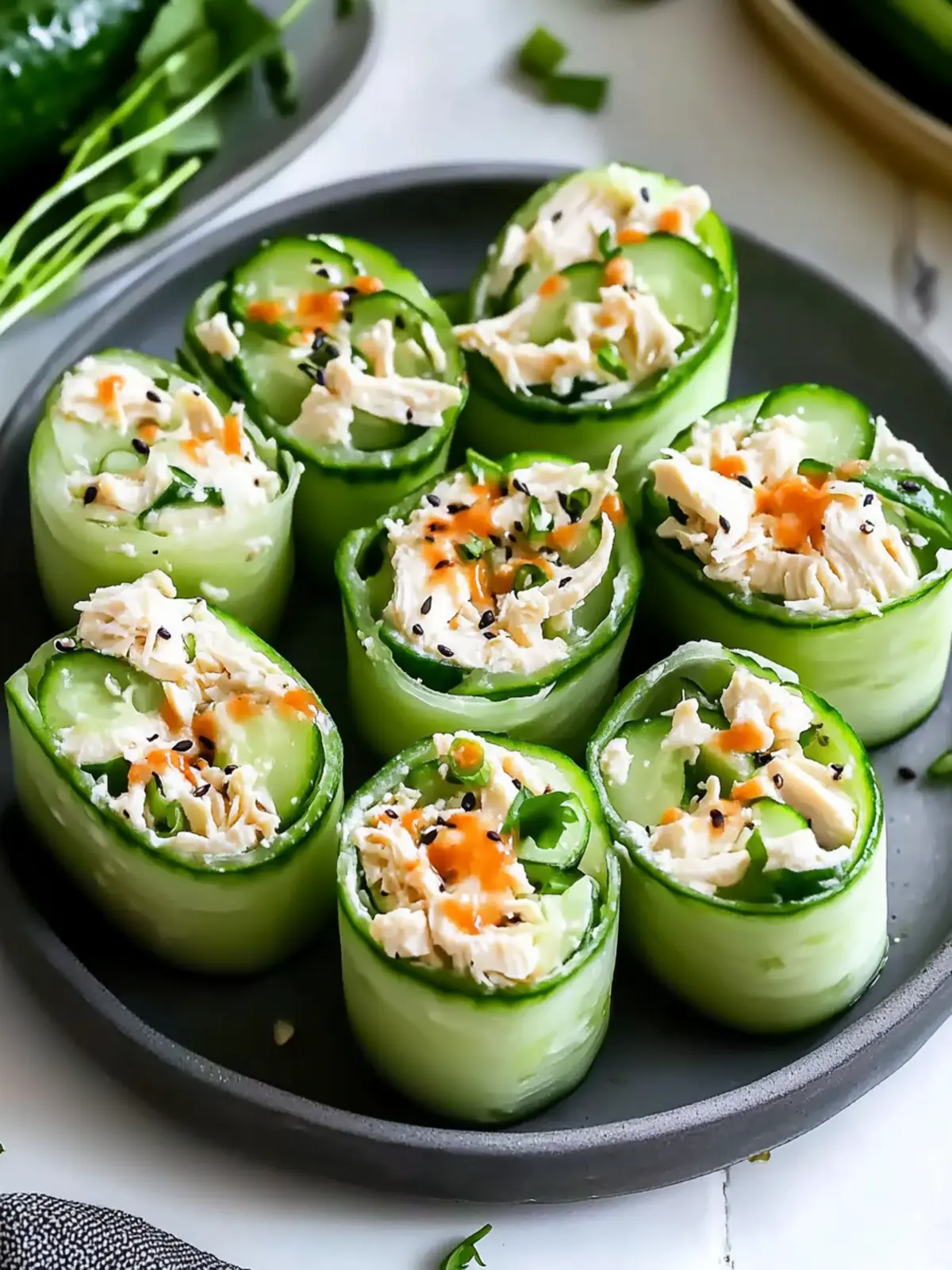 Fresh and Zesty Best Chicken Salad Cucumber Roll Ups 4 Best Chicken Salad Cucumber Roll Ups