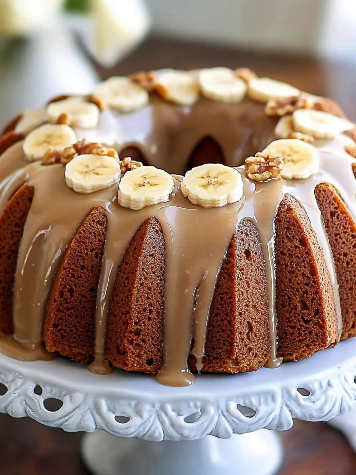 Irresistible Banana Bread Bundt Cake with Brown Sugar Glaze
