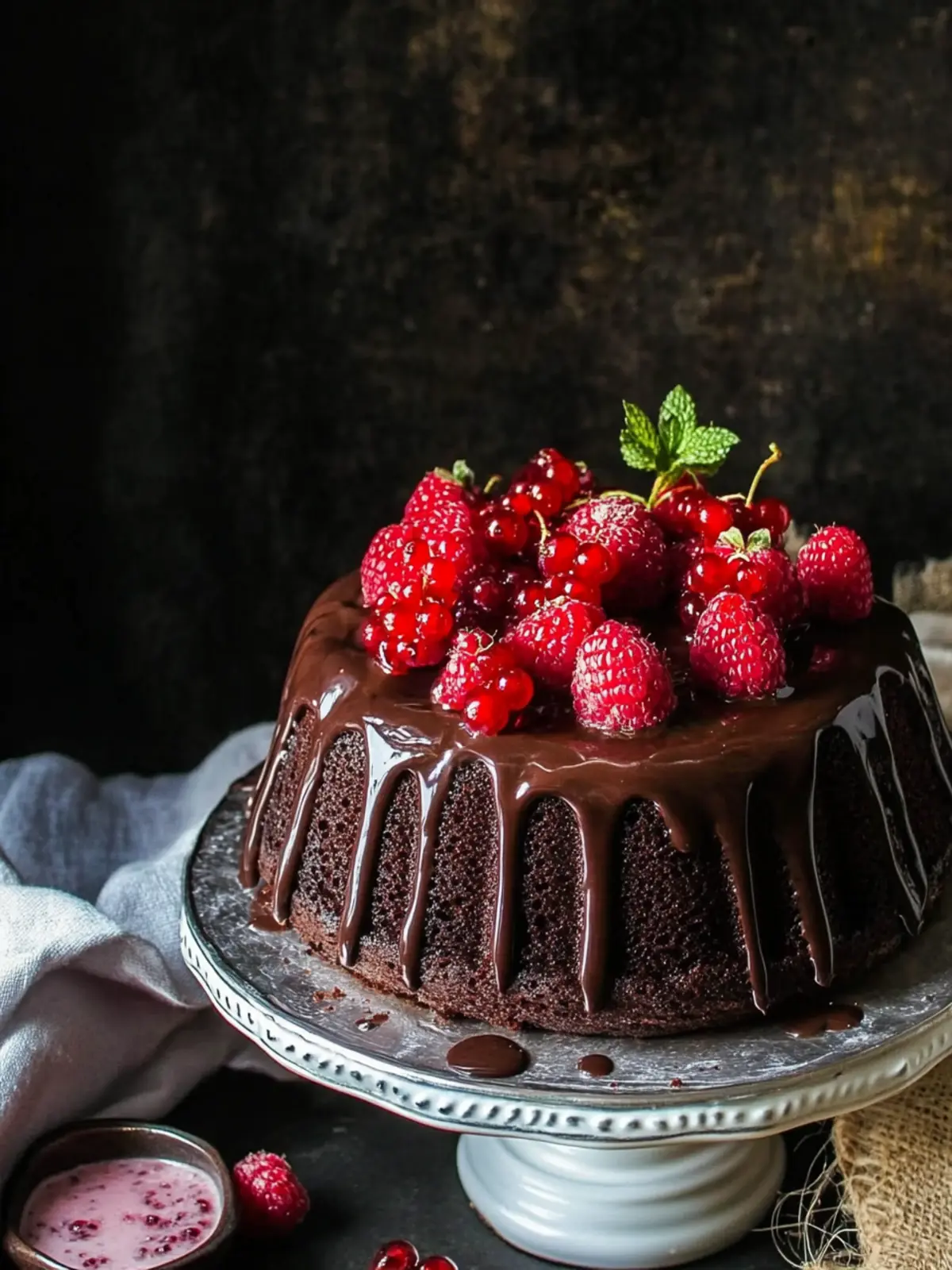 Indulge in Chocolate Fudge Cake with Red Berry Ganache Bliss 5 Chocolate Fudge Cake with Red Berry Ganache