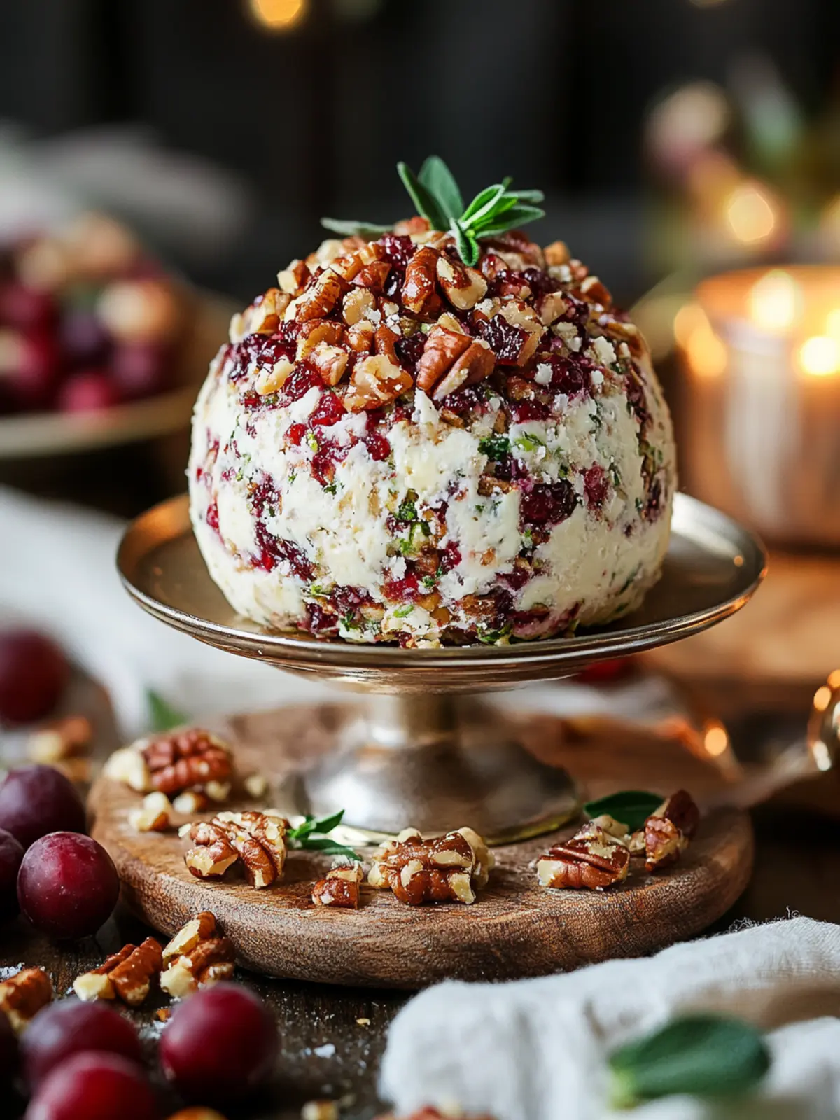 Irresistible Cranberry Pecan Cheese Ball for Festive Gatherings 4 CRANBERRY PECAN CHEESE BALL