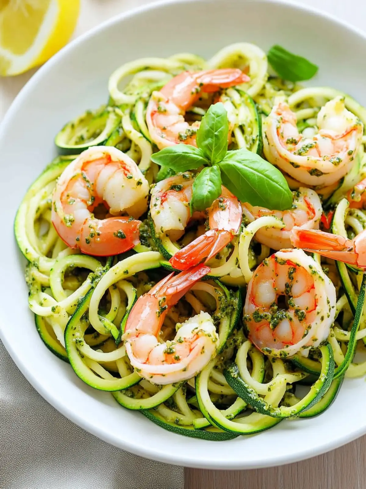 Zucchini Noodles With Pesto and Shrimp Recipe for Quick Flavor 2 Zucchini Noodles With Pesto and Shrimp Recipe