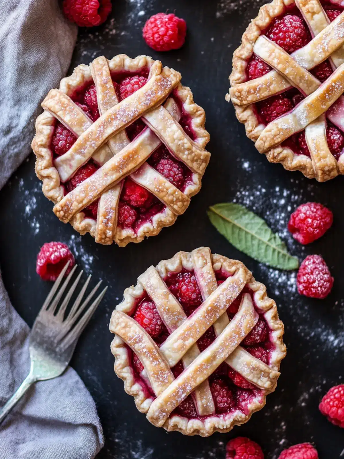 Vegan Raspberry Mini Pies with Gorgeous Braided Crust 3 Vegan Raspberry Mini Pies