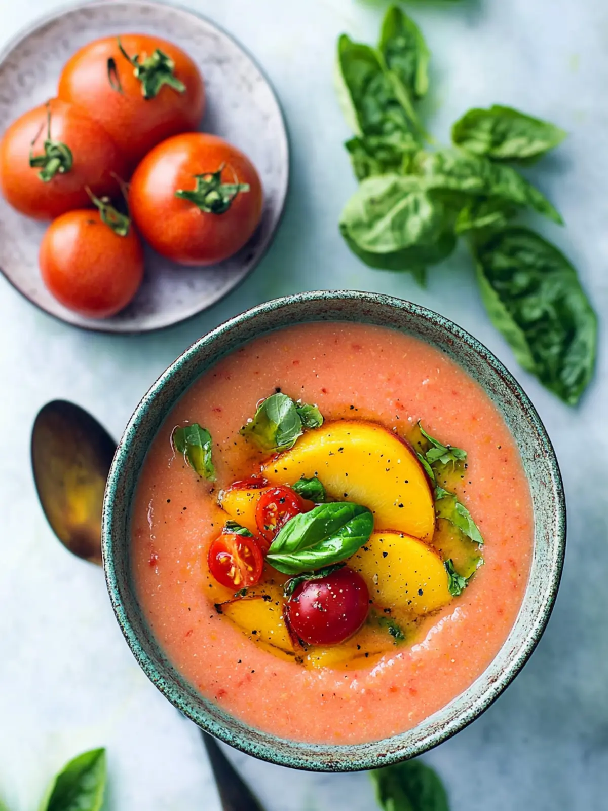 Roasted Peach and Tomato Gazpacho: Refreshing Summer Bliss 4 Roasted Peach and Tomato Gazpacho