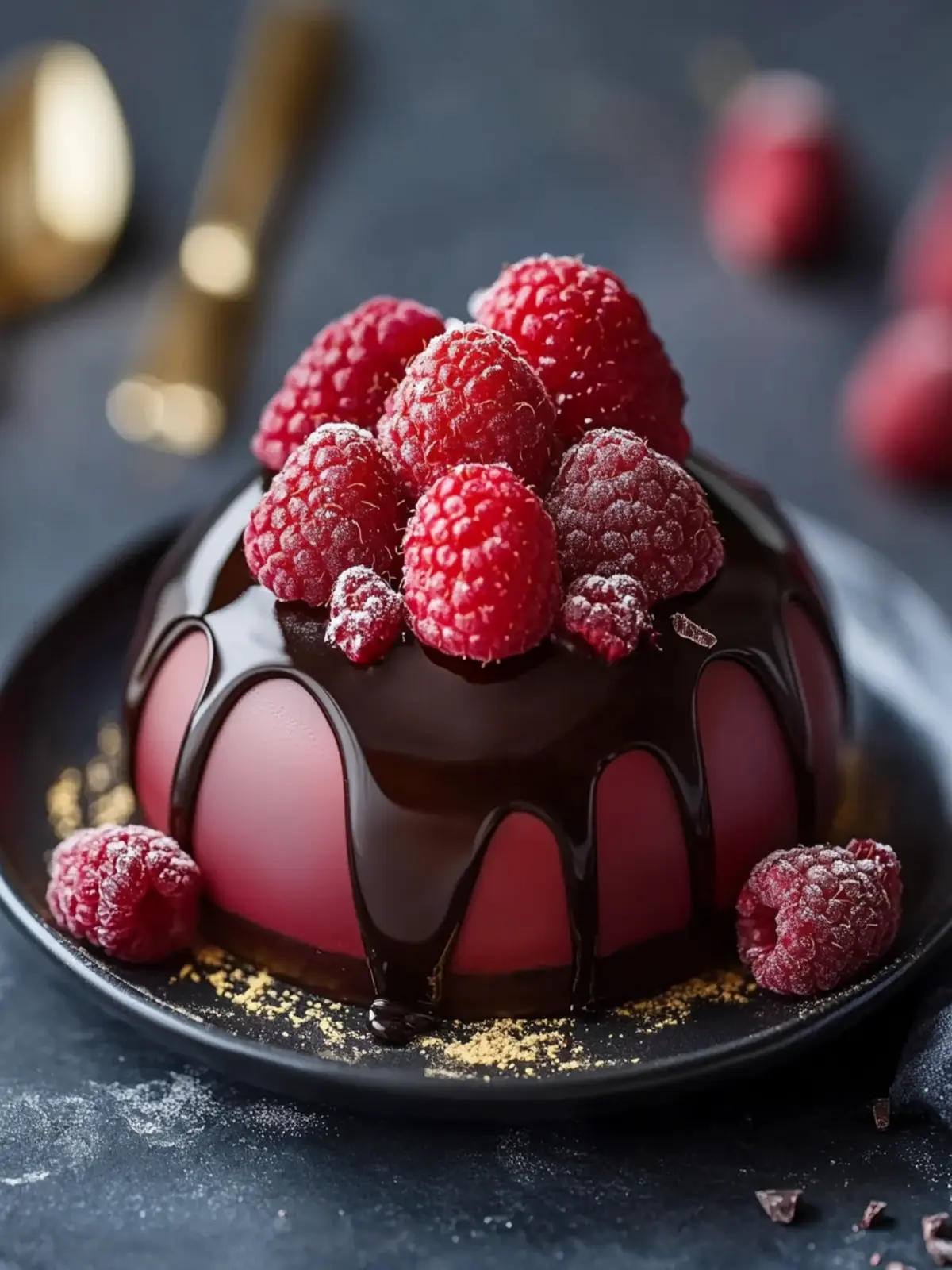 Decadent Dark Chocolate Raspberry Mousse Dome for Any Celebration 5 Dark Chocolate Raspberry Mousse Dome