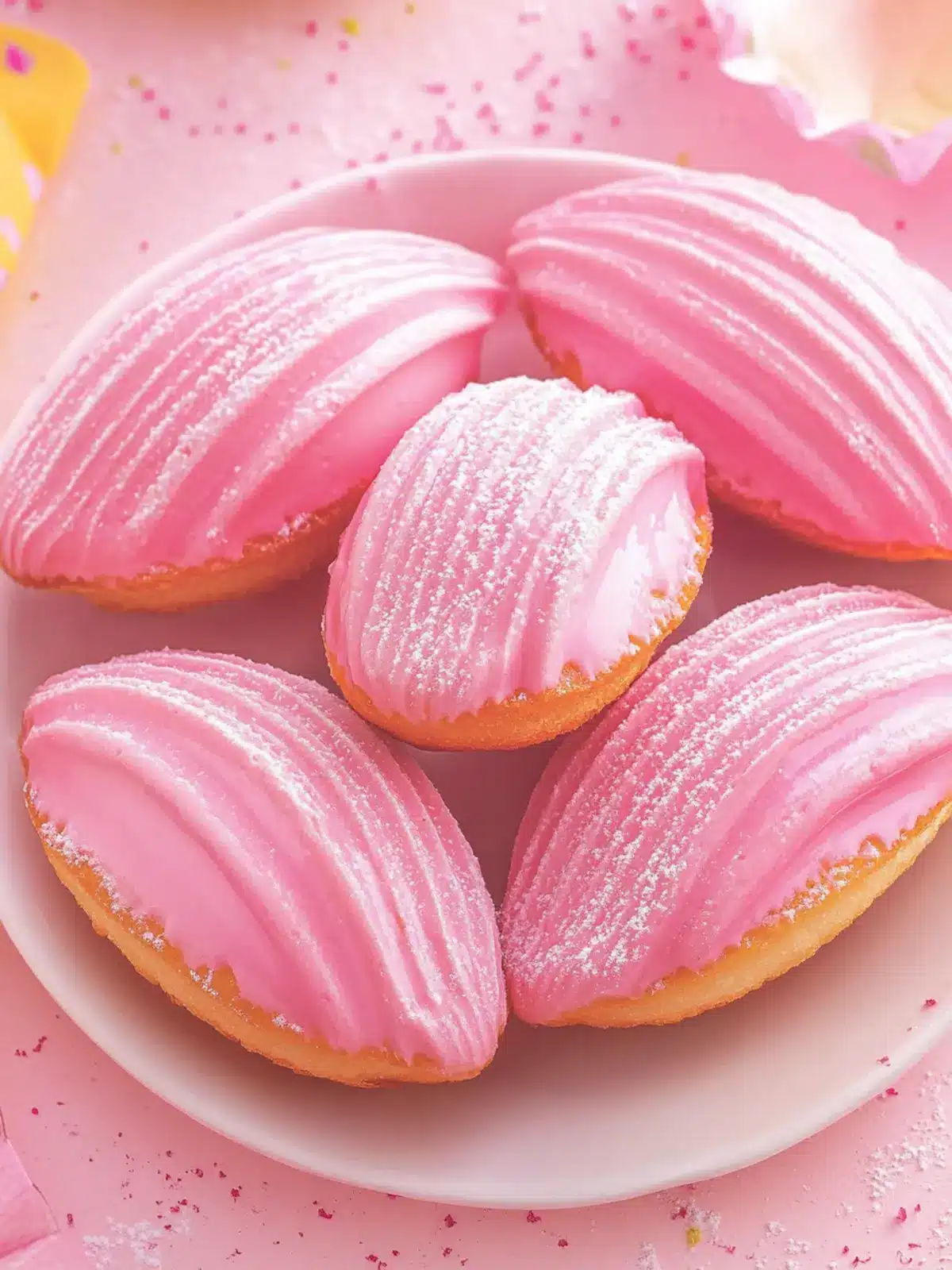 Irresistible Pink Madeleines with a Chocolate Bliss Shell 4 Pink Madeleines