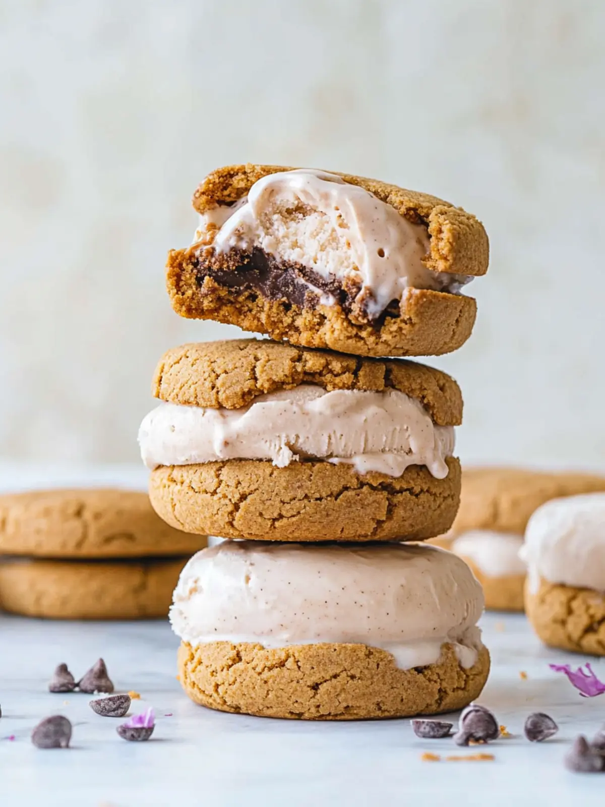 Peanut Butter Cookie Ice Cream Sandwiches Vegan GF Bliss 2 Peanut Butter Cookie Ice Cream Sandwiches (Vegan GF)