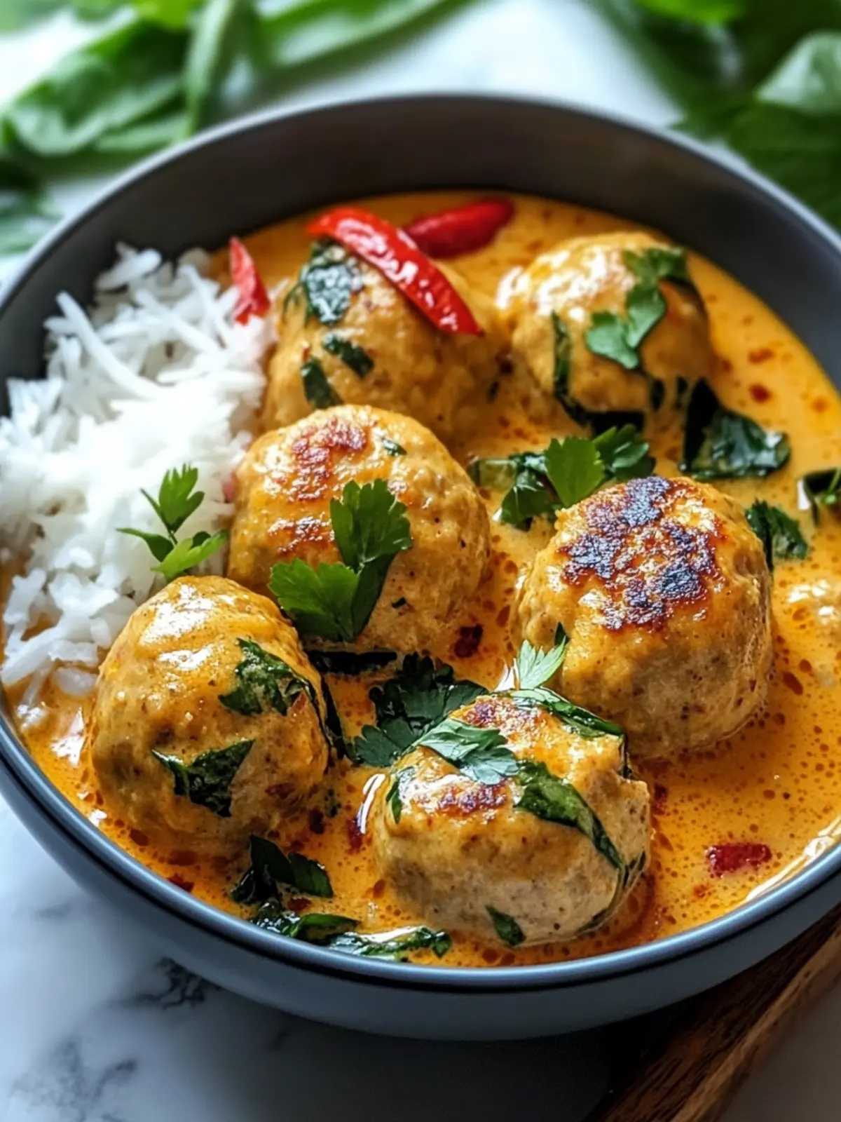 Thai Chicken Meatballs in Coconut Curry for Cozy Nights 3 Thai Chicken Meatballs in Coconut Curry