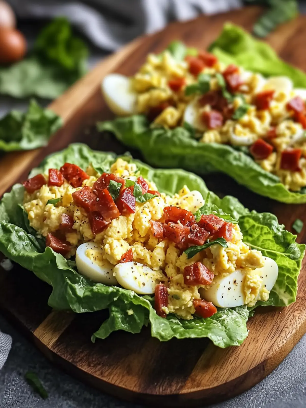 Savory BLT Egg Salad Lettuce Wraps for a Light Lunch 5 BLT Egg Salad Lettuce Wraps